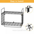 2 Tier Metal Bathroom Shelf with Towel Bar